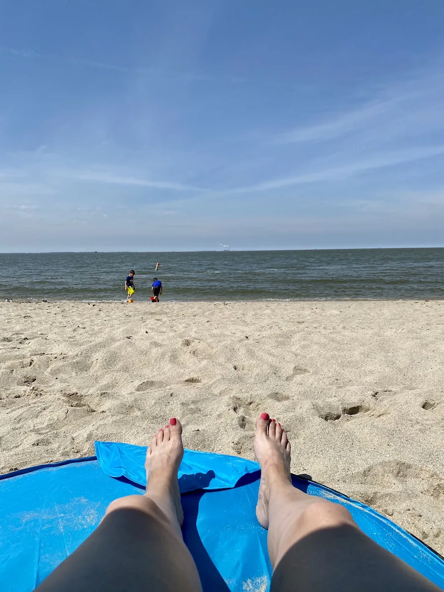 View of the beach at Maumee Bay State Park.