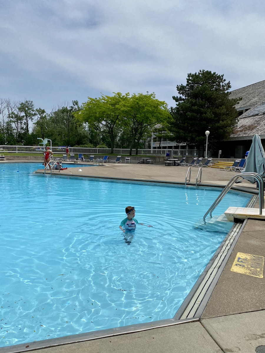 Outdoor pool at Maumee Bay State Park Lodge.