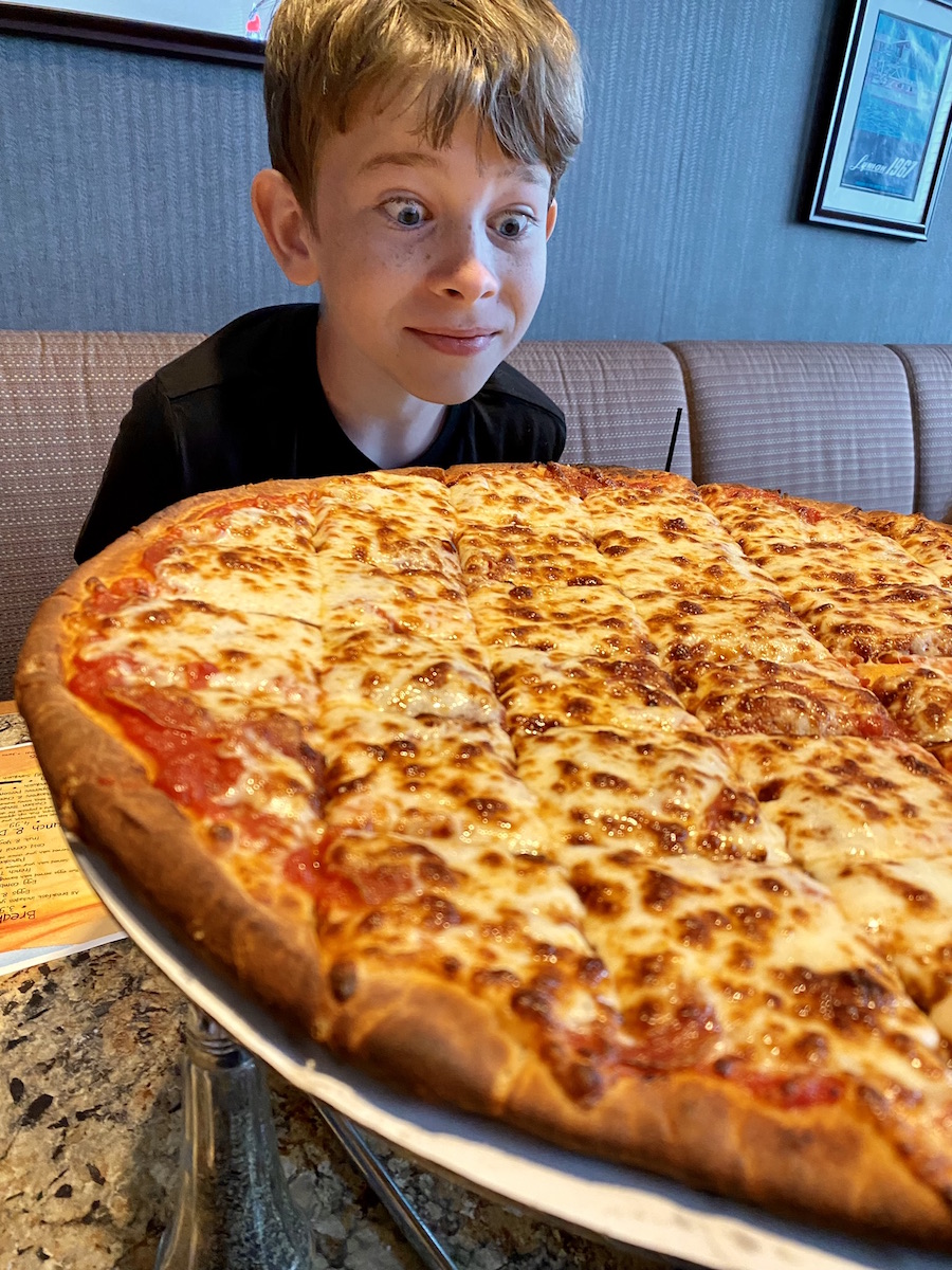 Pizza at Icebreaker Lounge at Maumee Bay State Park Lodge.