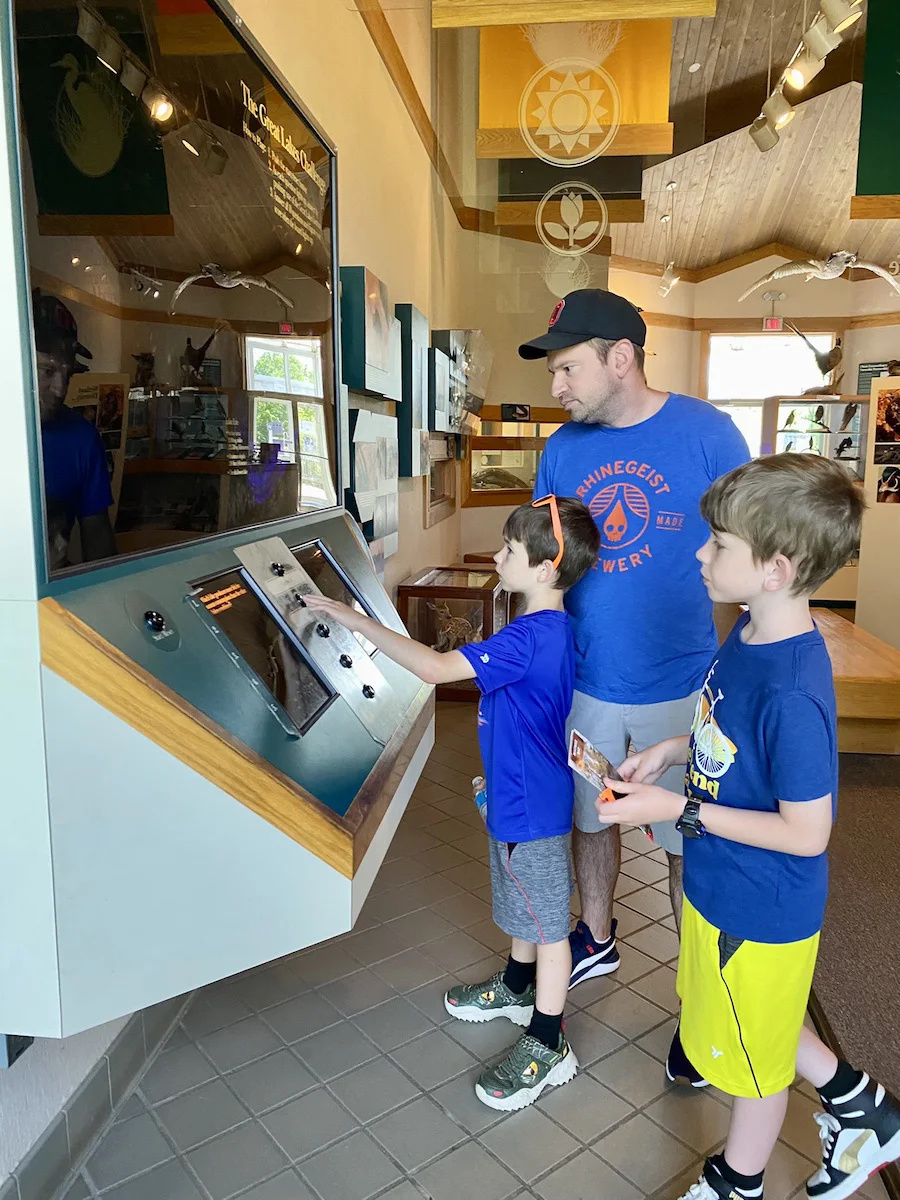 Family at the Nature Center at Maumee Bay State Park.