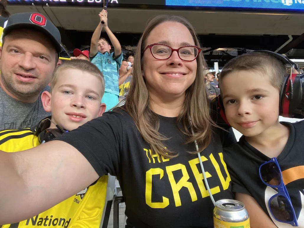 Family at the Columbus Crew match at lower.com field in Columbus, Ohio.