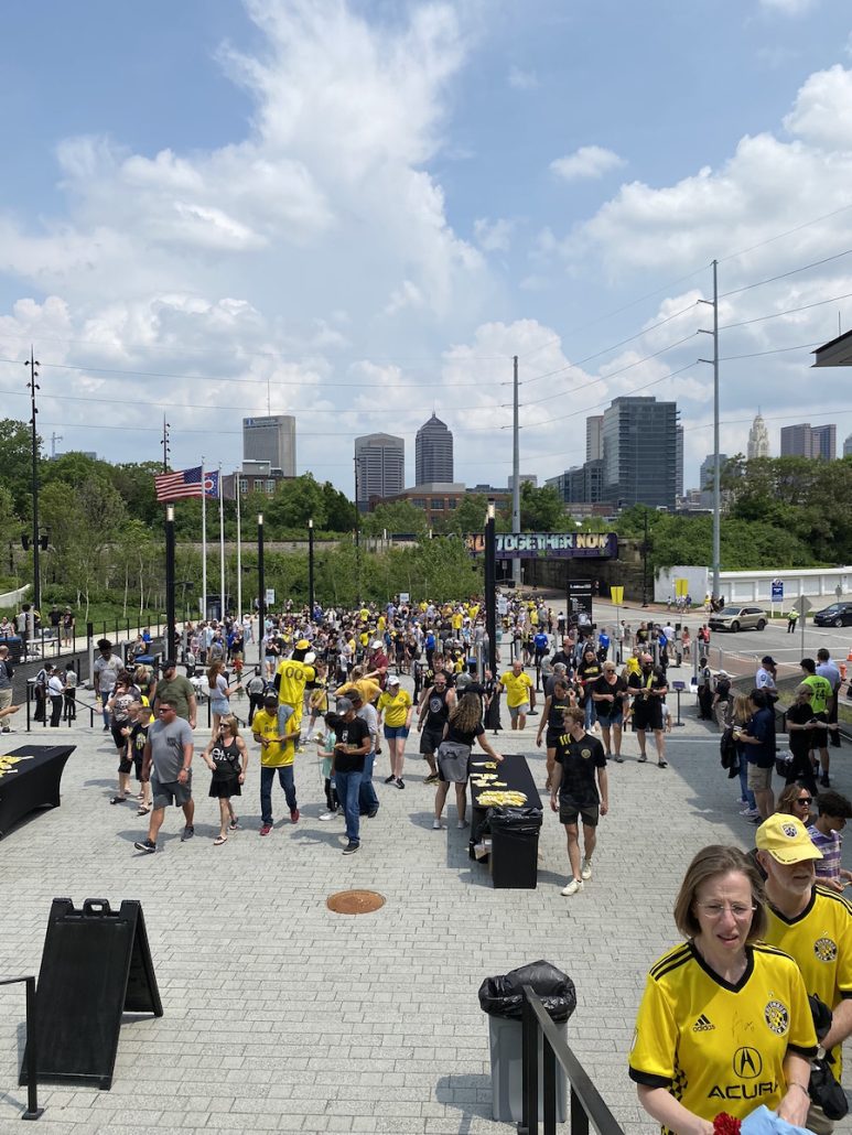 The plaza at lower.com field in Columbus, Ohio.