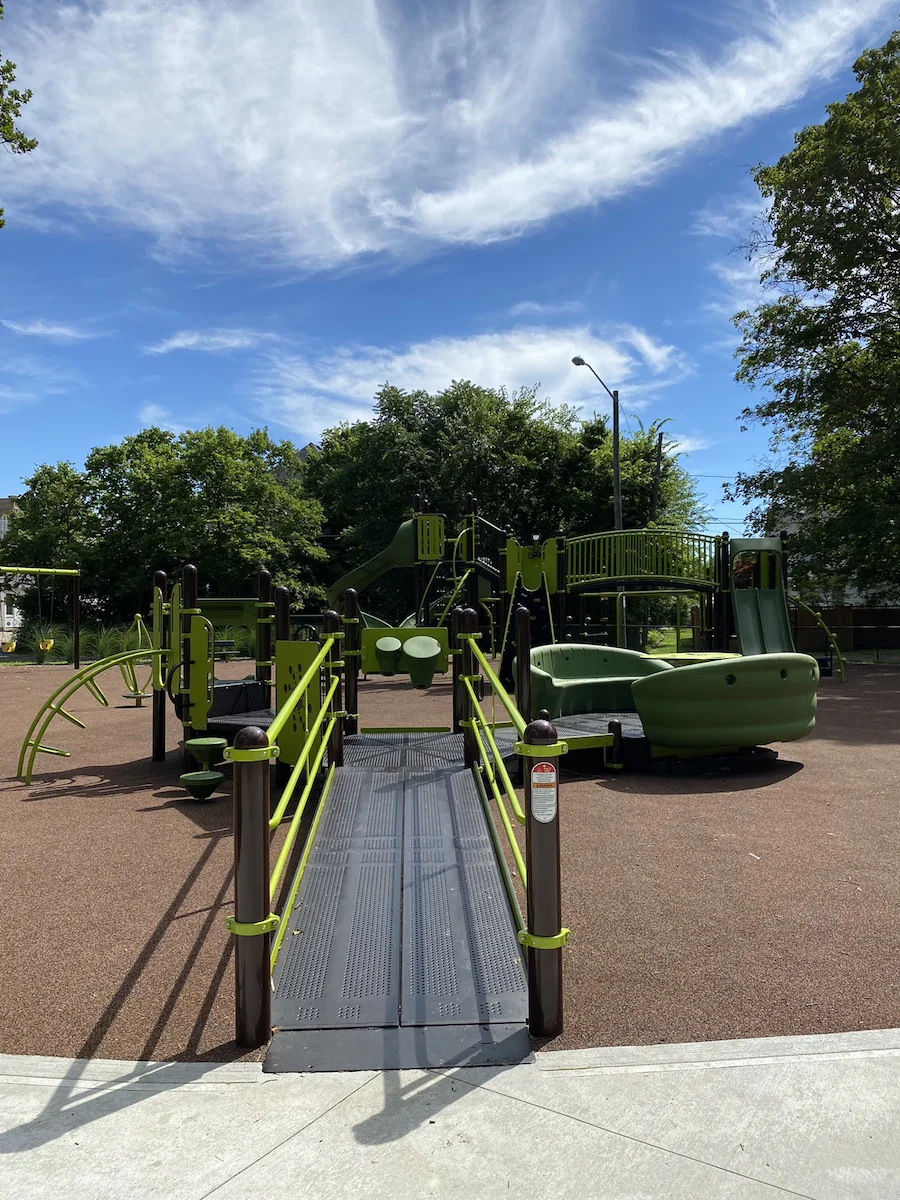 The accessible playground is built for wheelchairs at Garrette Park.