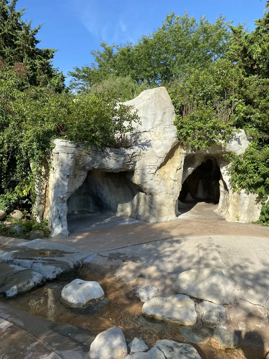 The crawl through caves at the Children's Discovery Garden in Dayton, Ohio.