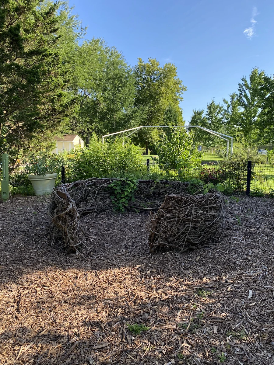a "birds nest" at the Children's Discovery Garden.