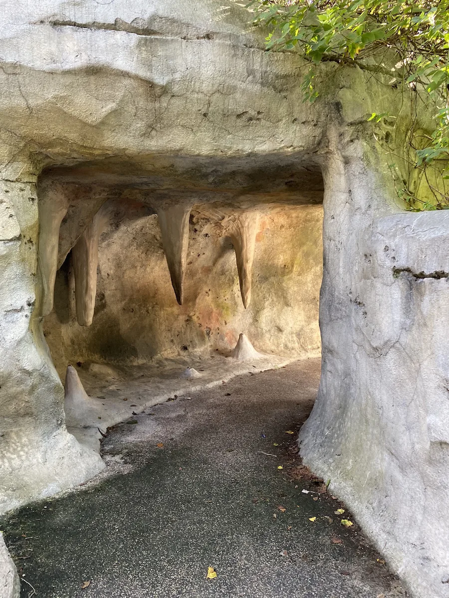 The crawl through caves at Wegerzyn Gardens in Dayton, Ohio.