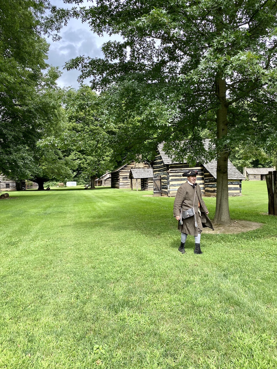 Recreated settlement at Schoenbrunn Village in Tuscarawas County.