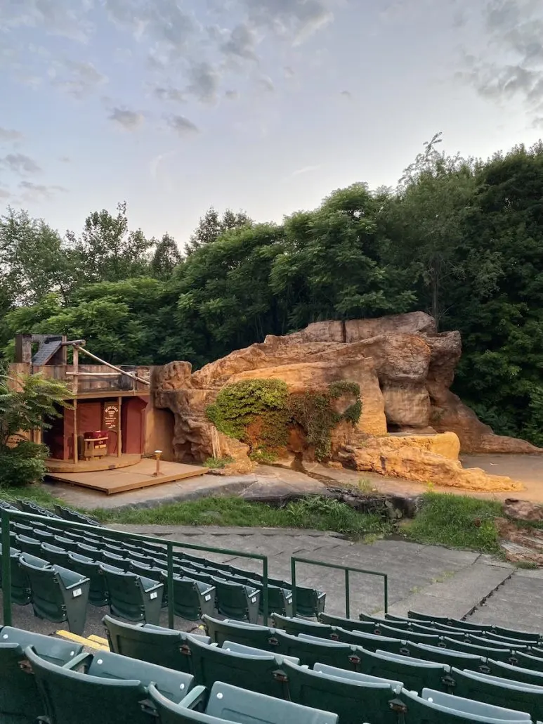 View of the stage at Trumpet in the Land, an outdoor drama about Schoenbrunn Village.