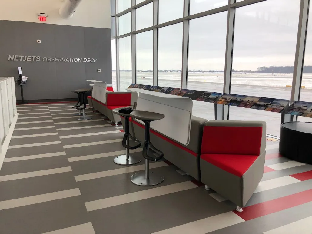 The observation deck is free to visit at the OSU airport in Columbus, Ohio.