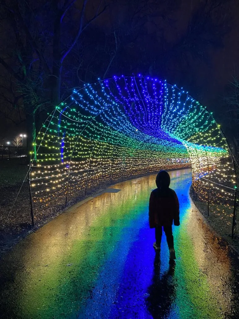 Lights tunnel at Franklin Park Conservatory in Columbus, Ohio. 
