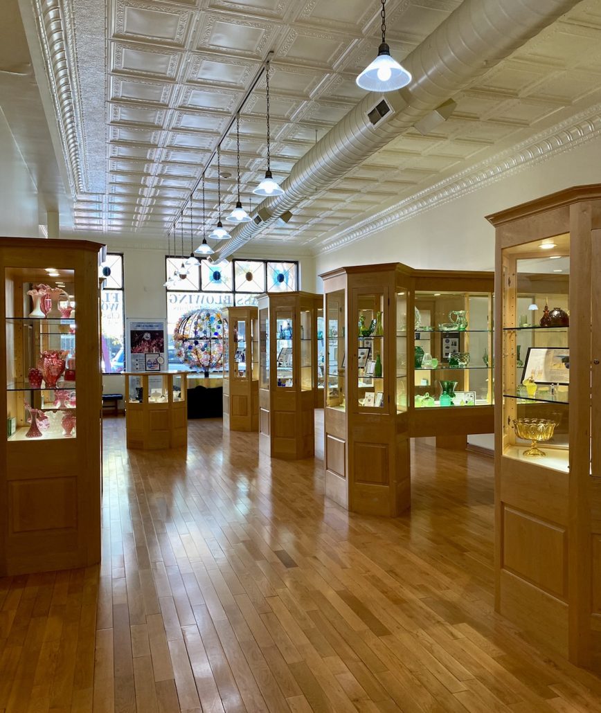 Inside the Ohio Glass Museum in downtown Lancaster, Ohio.
