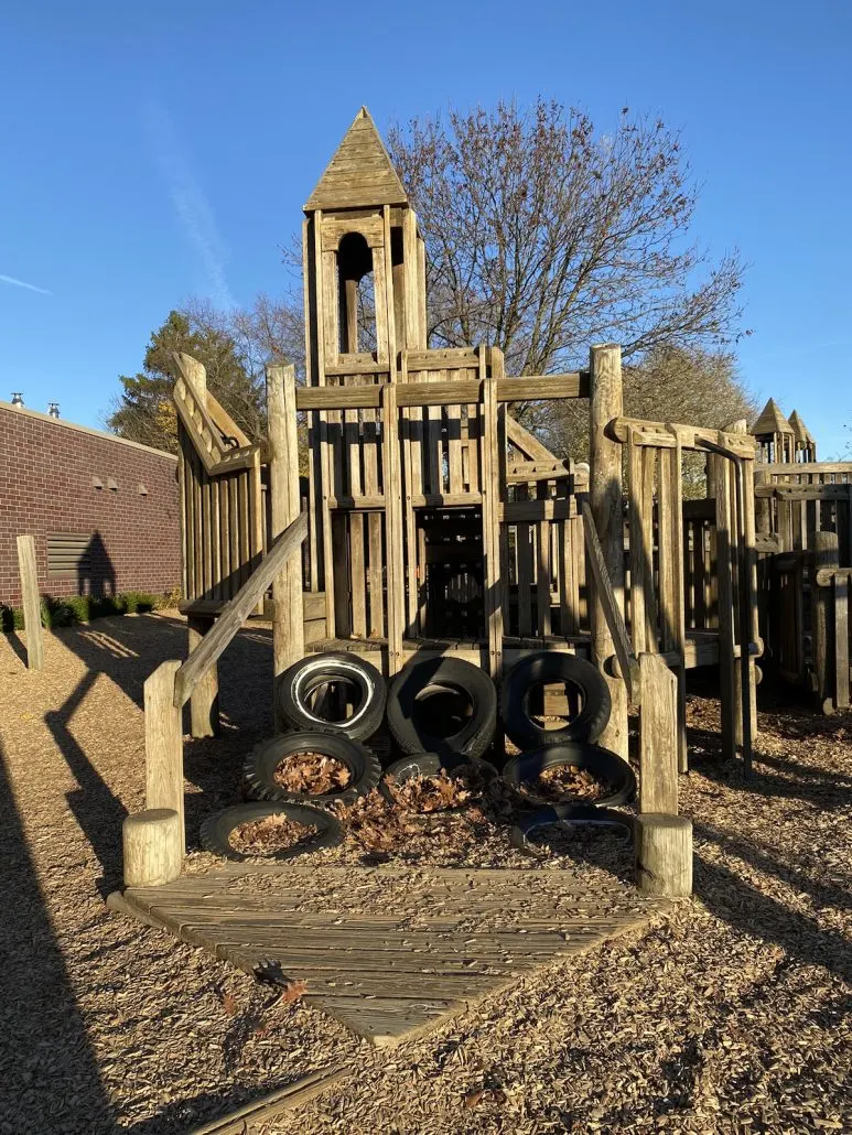 The Castle Park, a playground at Wickliffe Progressive Elementary School in Upper Arlington, Ohio.
