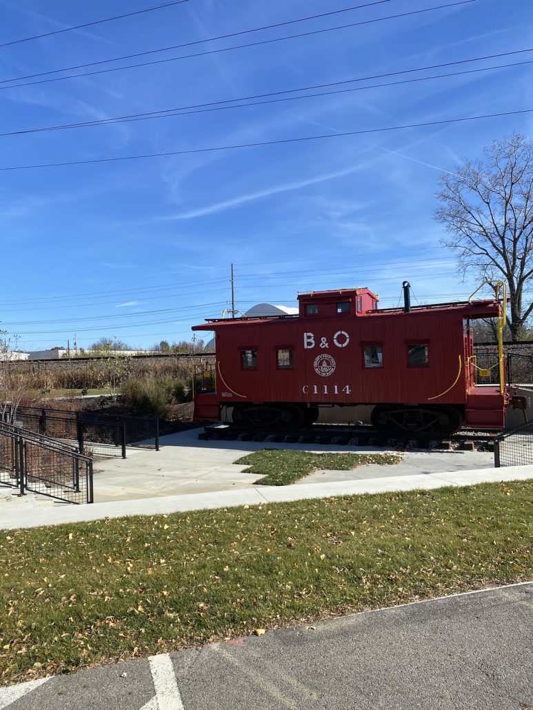 A new train observation deck at McCord Park in Worthington, Ohio.