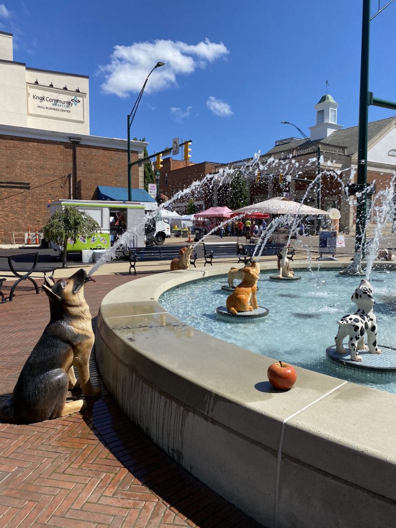 The Dog Fountain in Mount Vernon, Ohio.