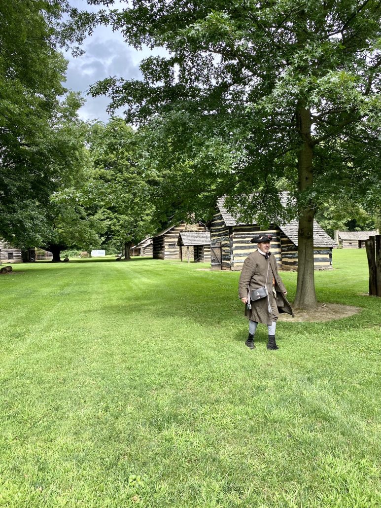 A re-enactor at a historical village in New Philadelphia, Ohio called Schoenbrunn Village.
