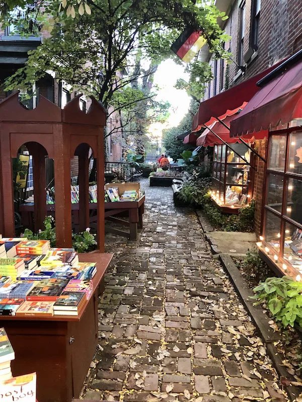 The path leading into The Book Loft in German Village in Columbus, Ohio.