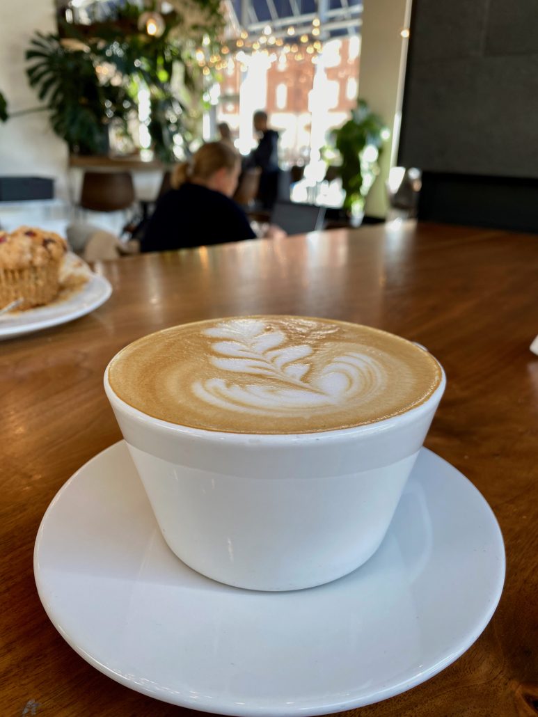 A specialty latte from Parable Coffee Columbus. 