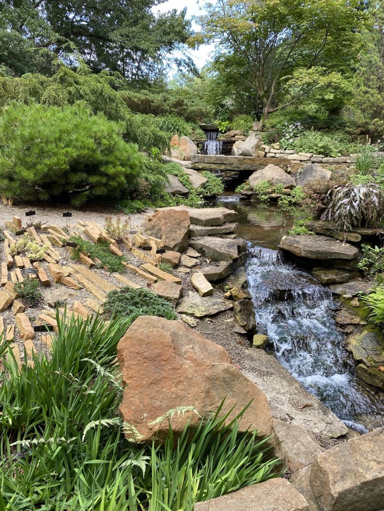 A rock garden and stream at Inniswood Metro Gardens near Columbus, Ohio.