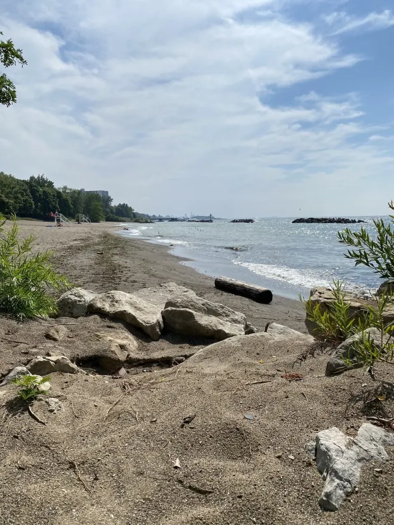 The beach at Euclid Beach Park on Lake Erie.