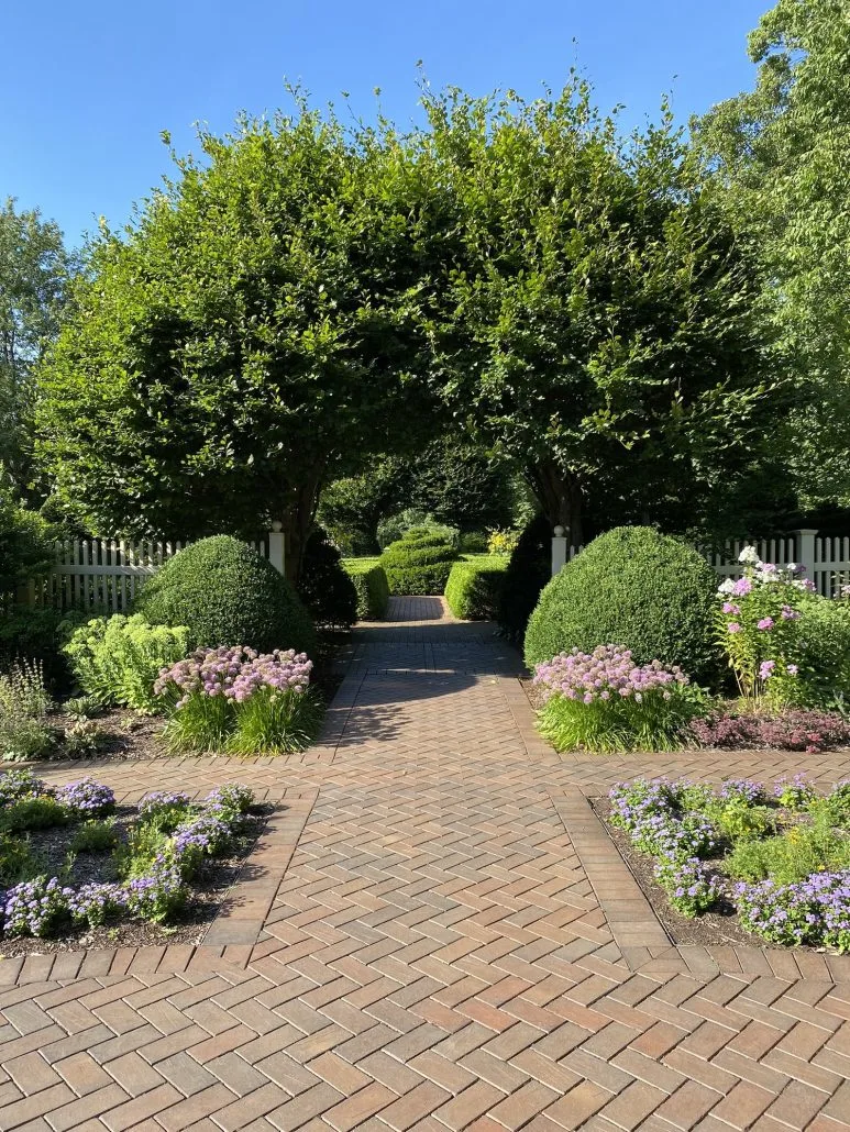 Gardens and trees at Wegerzyn Gardens in Toledo, Ohio.