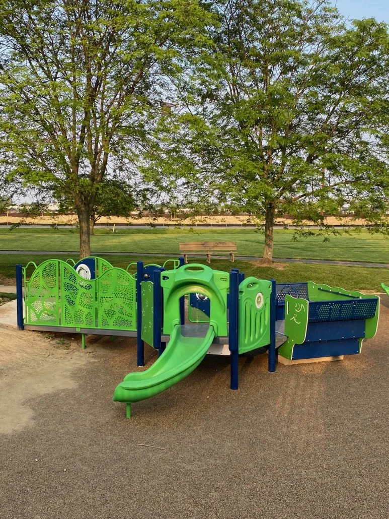Accessible play area at Homestead Metro Park in Hilliard, Ohio.