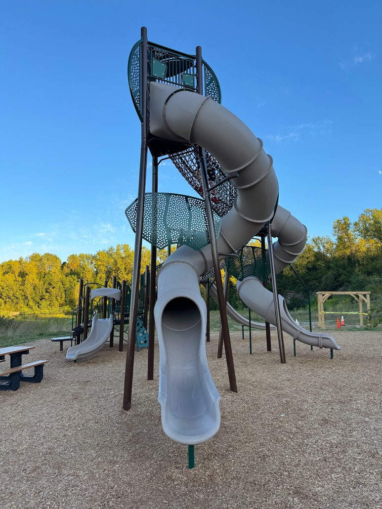 Large slide and playground at Quarry Trails Metro Park.