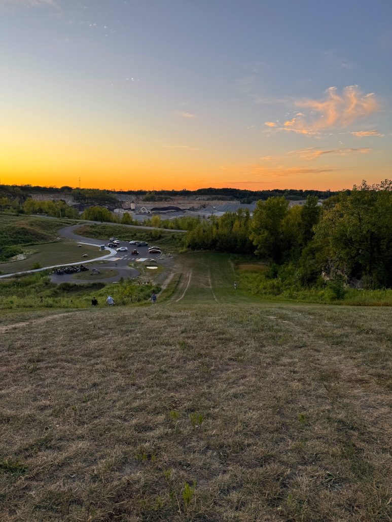 The sledding hill at Quarry Trails.