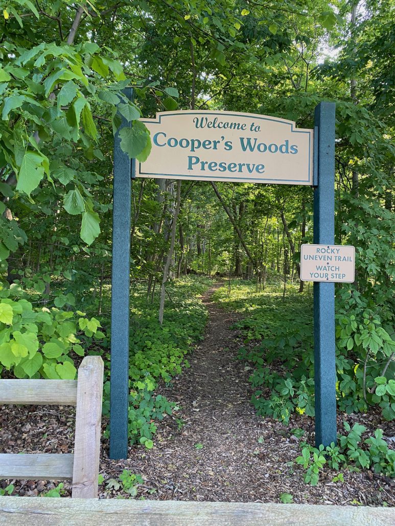 A sign for Cooper's Woods Preserve on Put in Bay island.