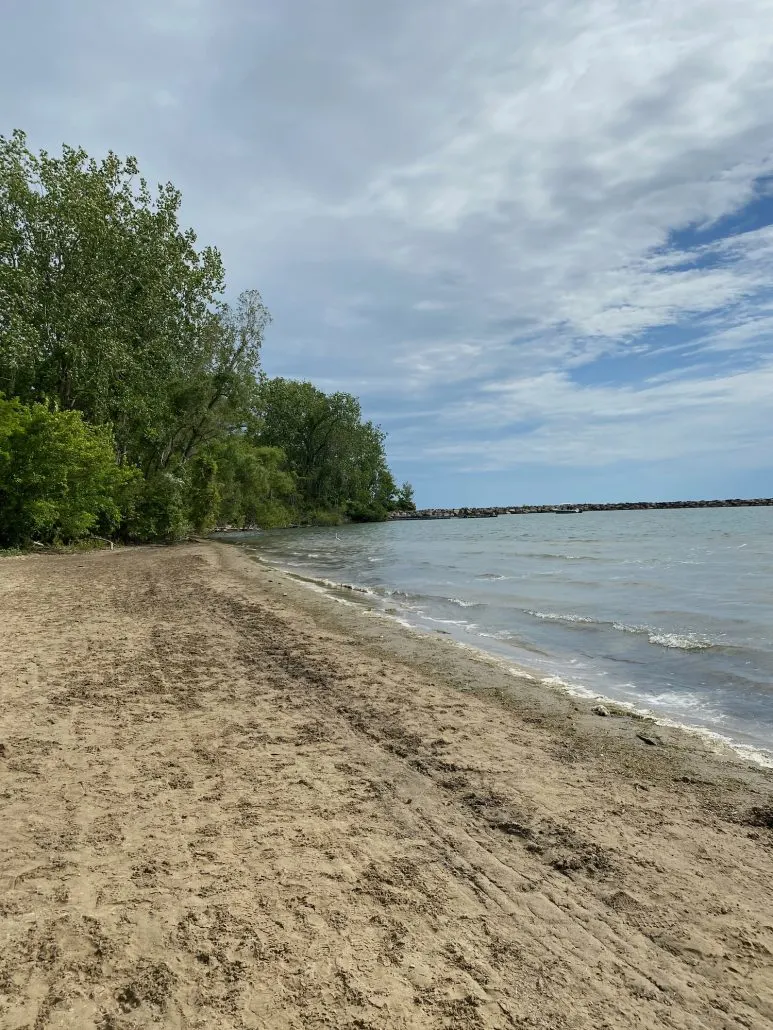 The beach at Kelleys Island State Park on Lake Erie.
