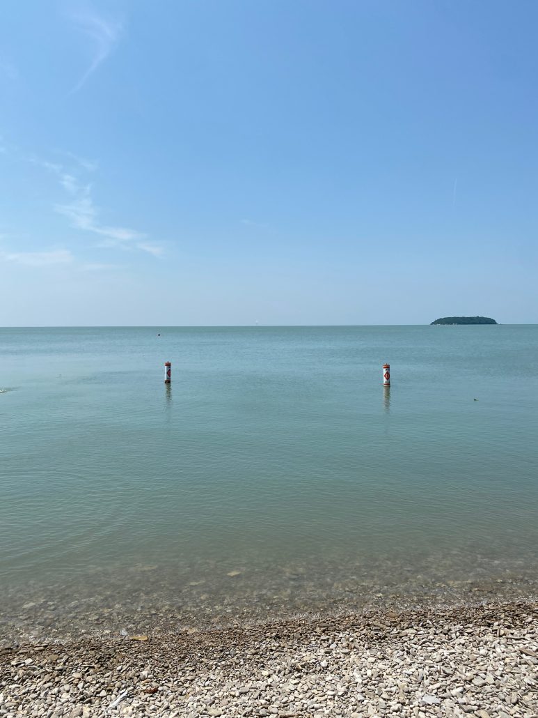 Swimming area at Put-in-Bay beach on Lake Erie.