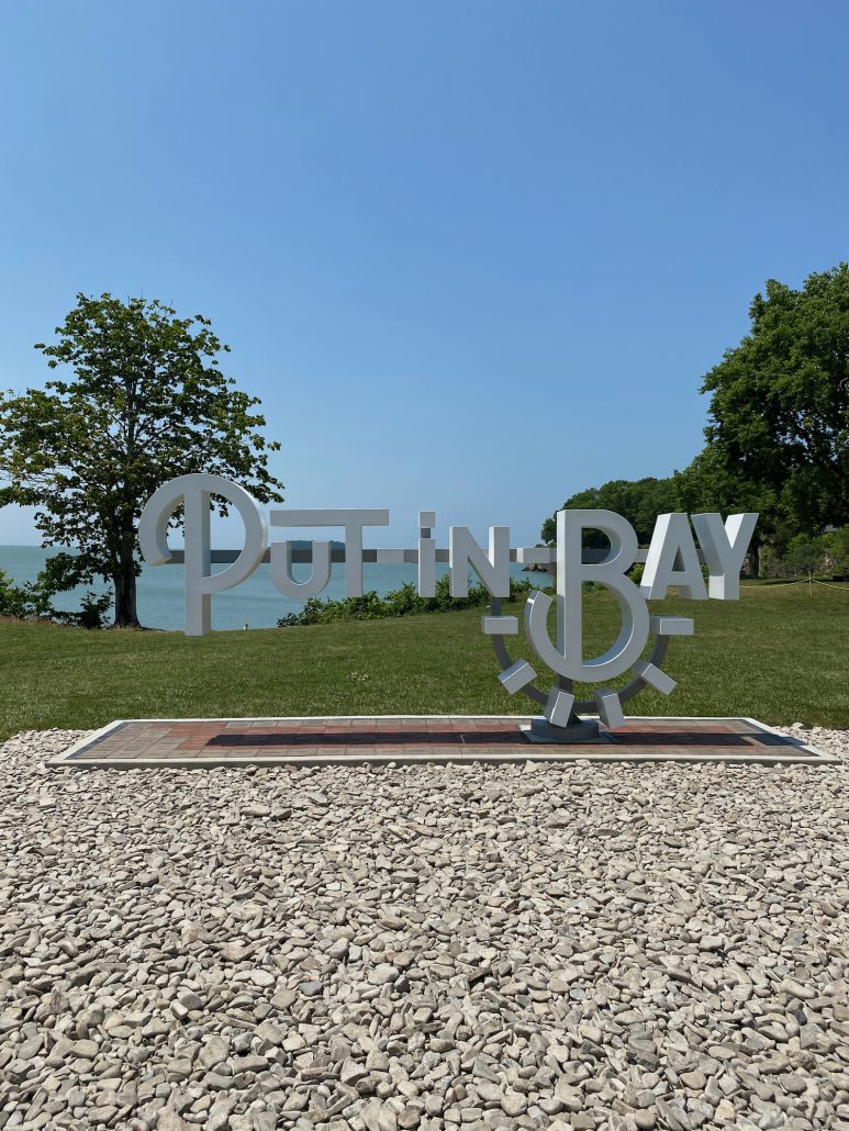 The Put-in-Bay sign at South Bass Island State Park.