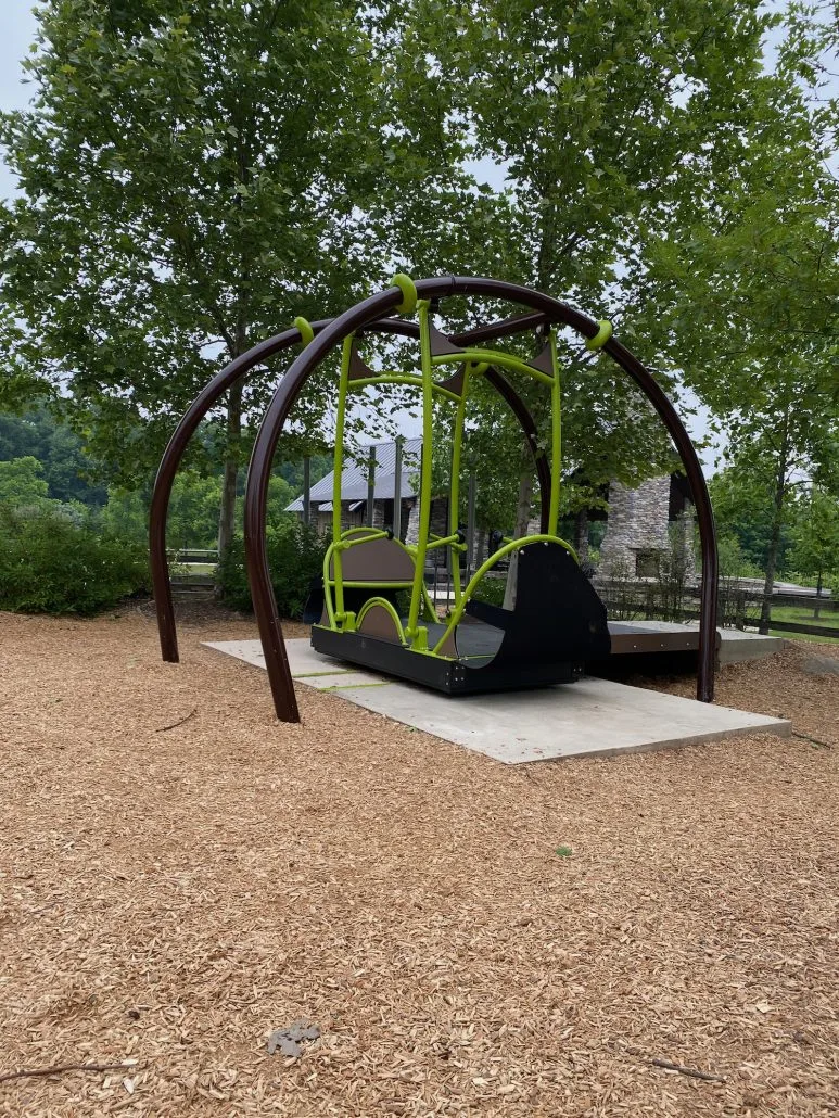 Accessible swing at a playground in Dublin, Ohio.