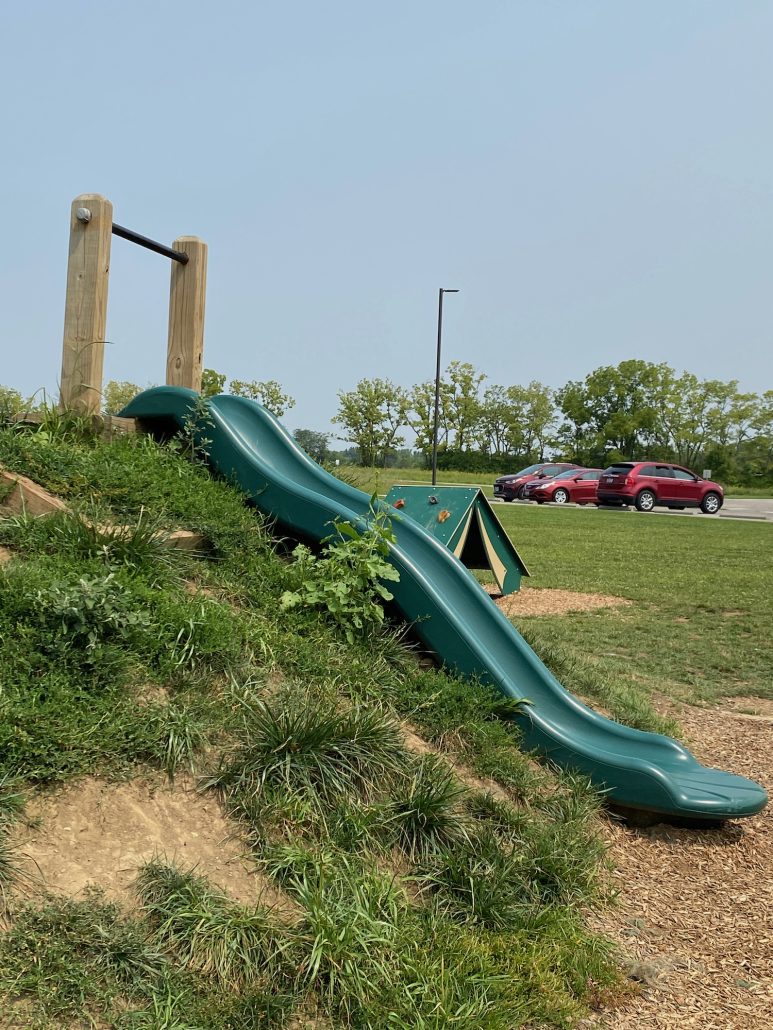 Toddler slide at a park near Columbus, Ohio.