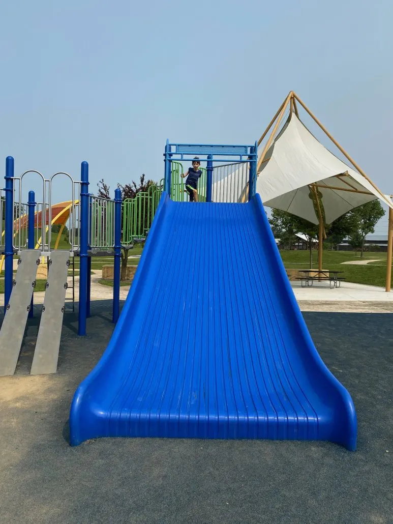 Wide slide at Fryer Park.