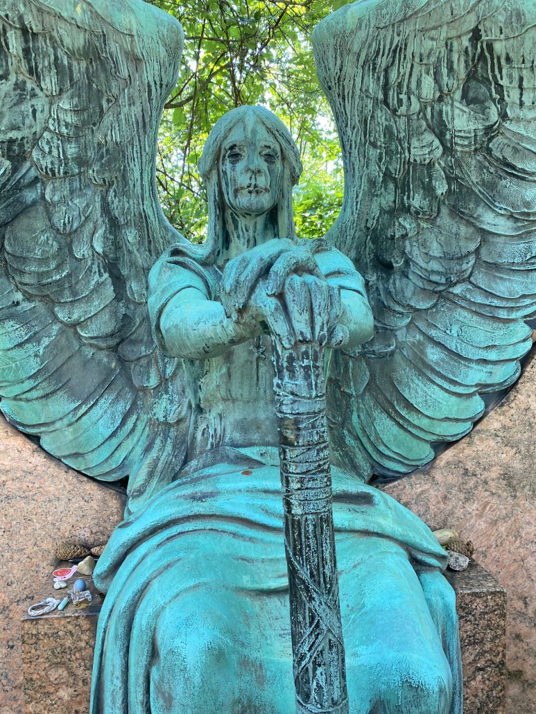 The Haserot Angel in Lake View Cemetery.