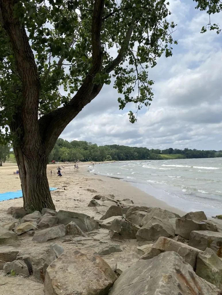 The beach on Lake Erie at Edgewater Park.