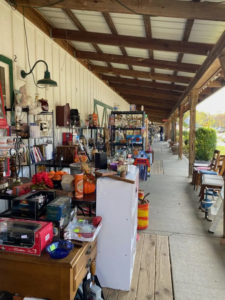 Antiques outside at Spring Street Antique Mall in Rockbridge, Ohio. 