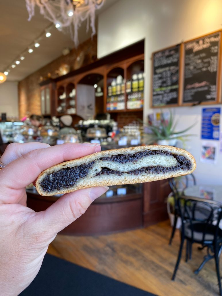 A poppy seed roll from Tulipan Bakery in Wooster, Ohio.