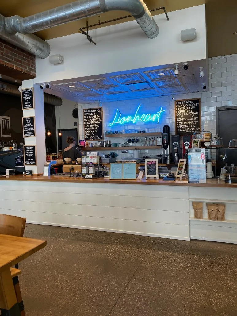 The front counter at Lionheart Coffee in Cleveland, Ohio.