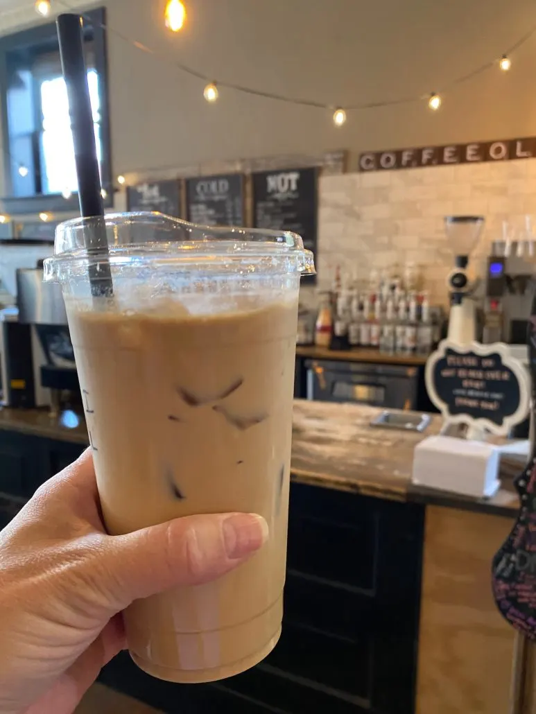 An iced coffee drink at Coffeeology.