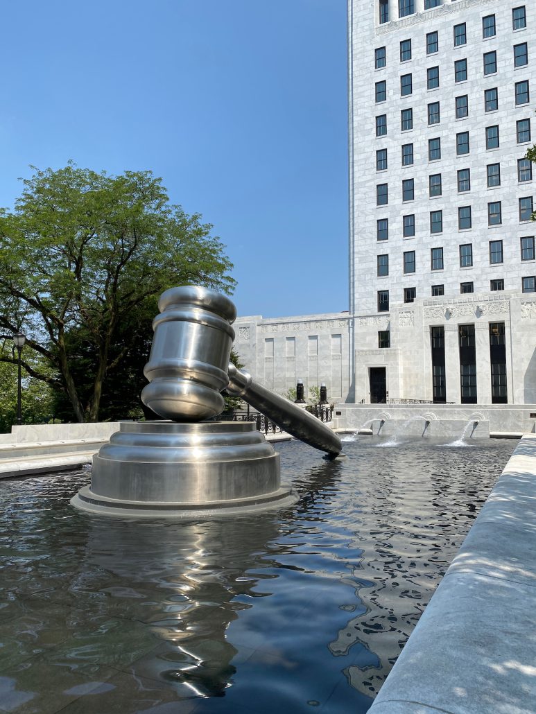 The world's largest gavel in downtown Columbus, Ohio.