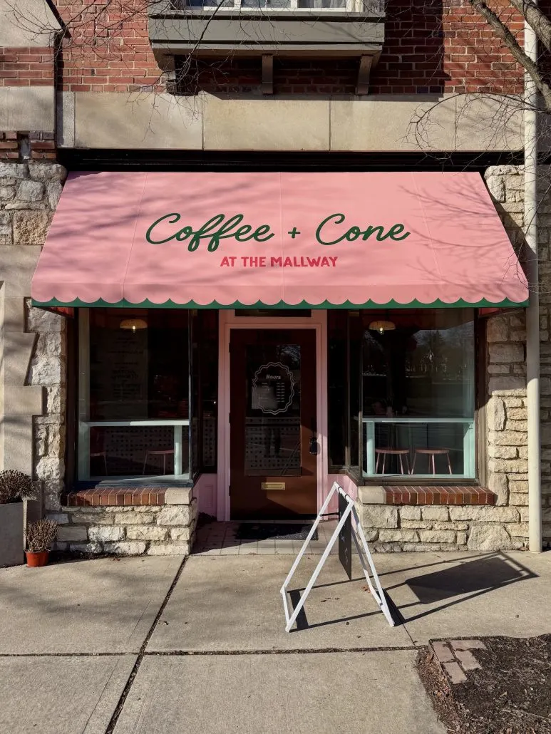 The outside of Coffee + Cone, an ice cream shop in Upper Arlington.