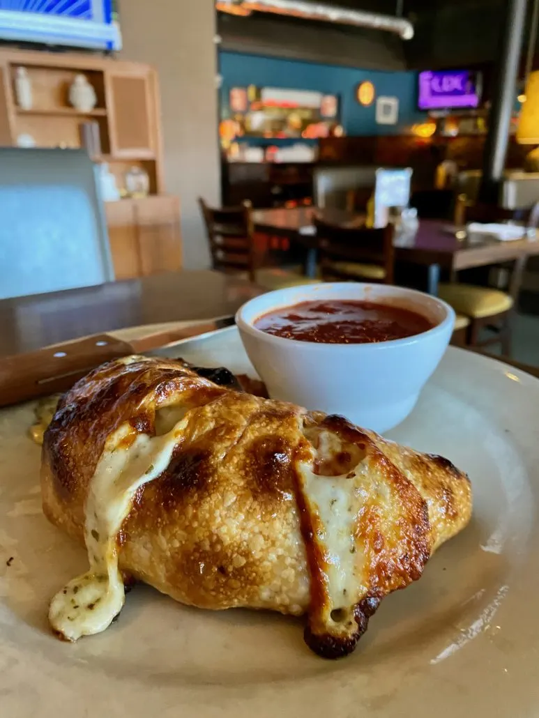 A stromboli at The Little Palace in Columbus, Ohio