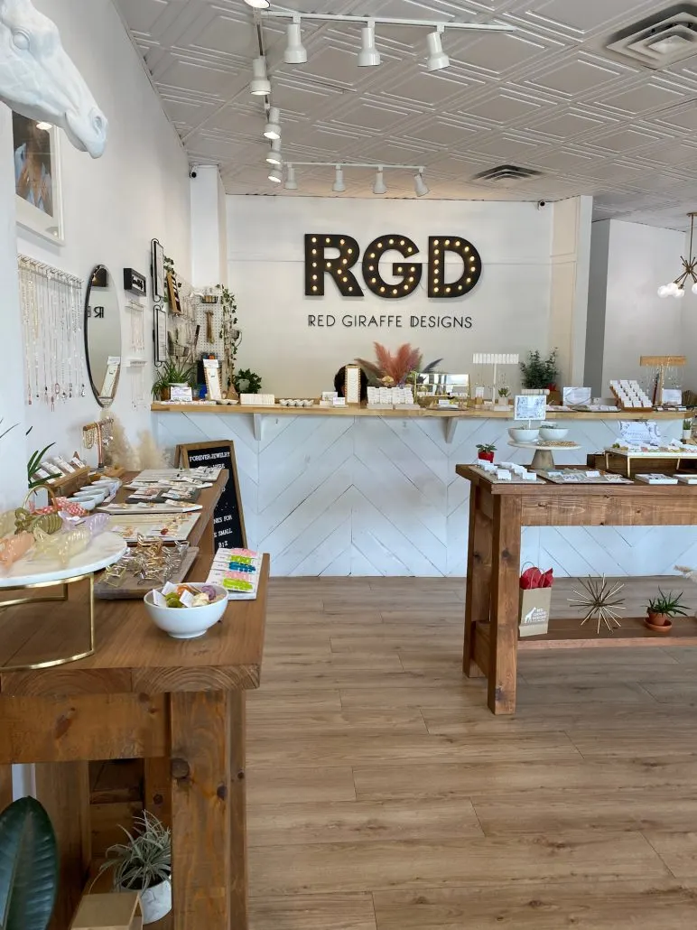 Inside the Red Giraffe Designs Shop in Grandview Heights.