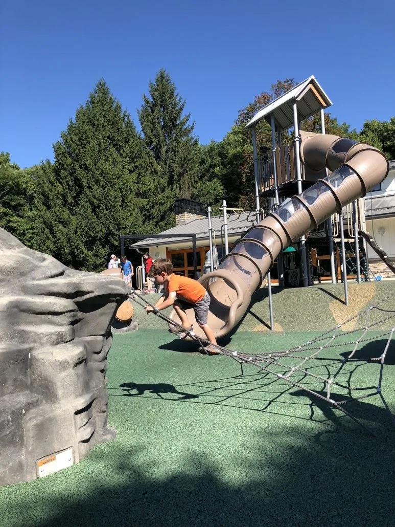 The playground and slide at Wyman Woods Park in Grandview.