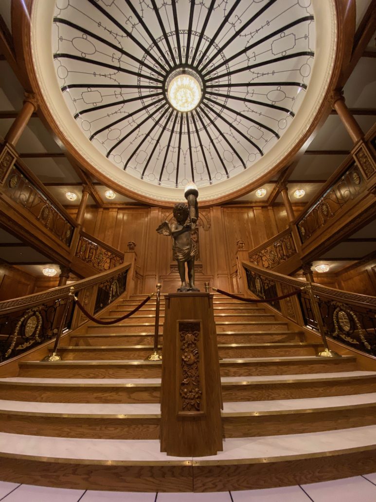 A life-sized recreation of the Grand Staircase of The Titanic at COSI.