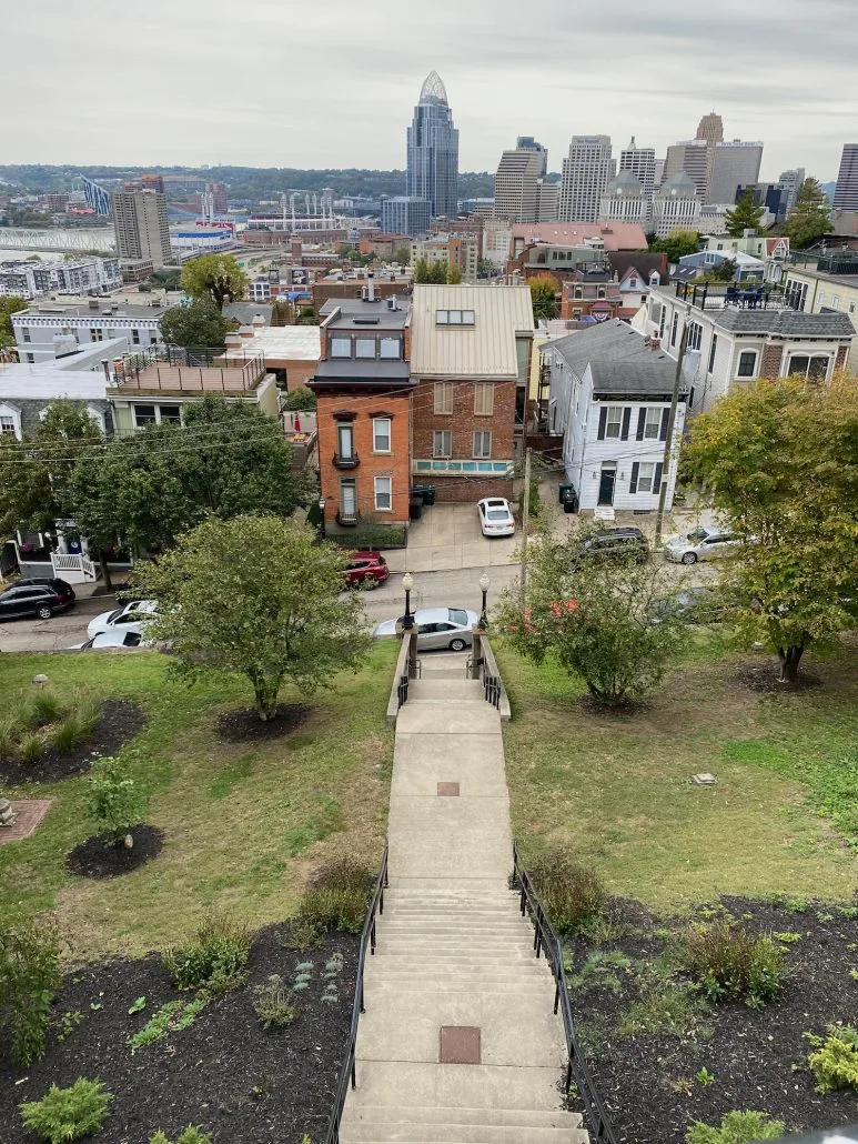 A view of the Cincinnati skyline from Mount Adams.