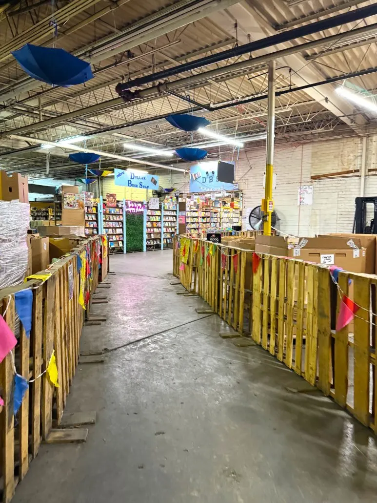 A fenced-off entrance to The Dollar Book Swap in Dayton, Ohio.