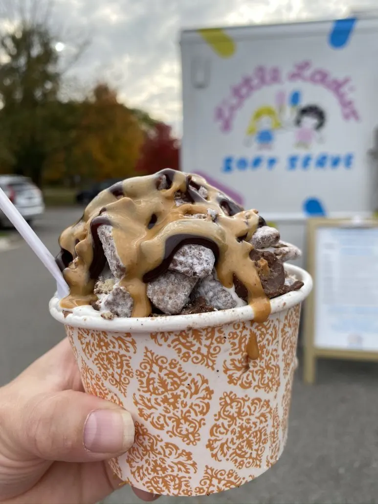 A cup filled with soft-serve from Little Ladies Soft Serve in Columbus, Ohio.