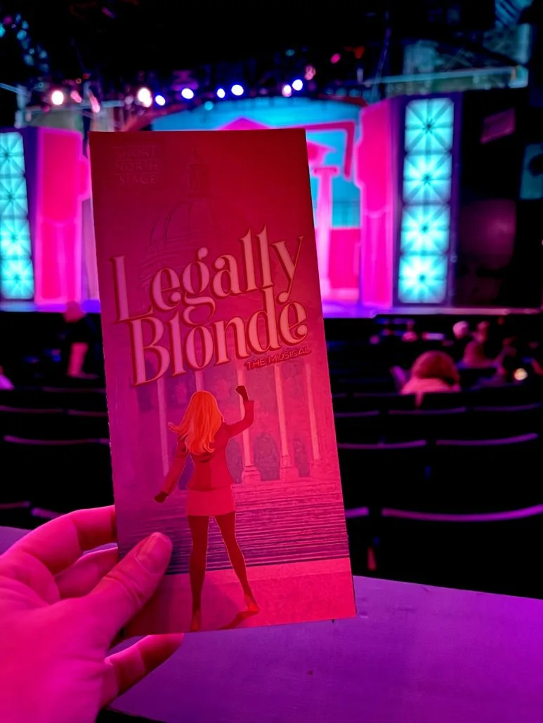 A program for Legally Blonde at Short North Stage in Columbus, Ohio.